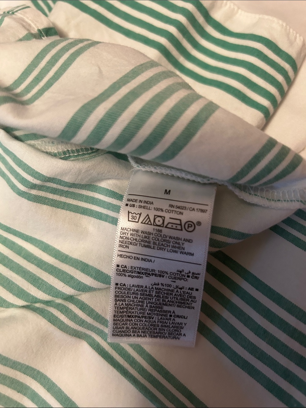 Old Navy White and Green Vertical Stripe Button-Down Shirt - Picture 7 of 7